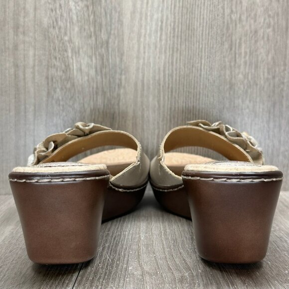 b.o.c. Tan and Brown Floral Wedge Sandals - Picture 4 of 12